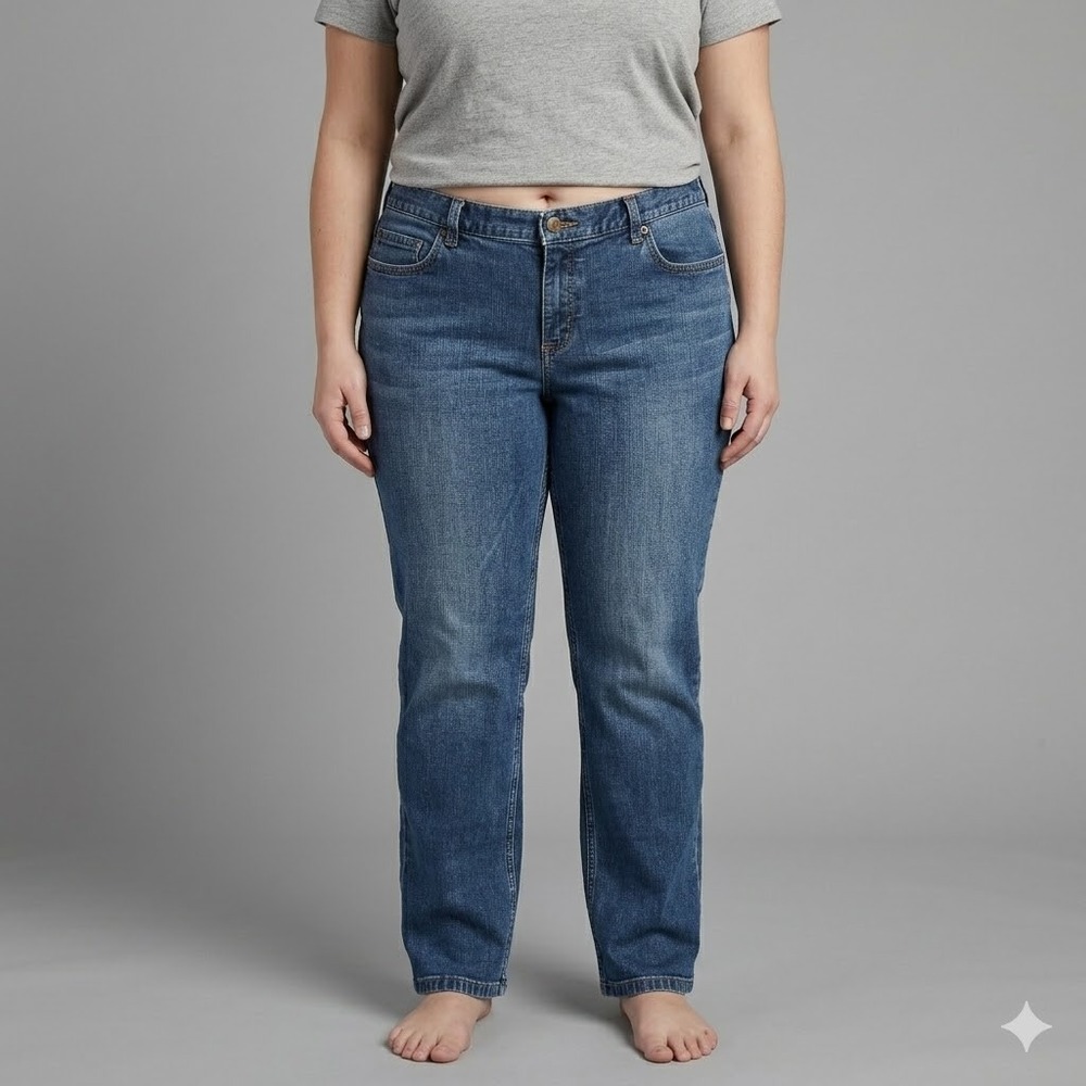 Carhartt Women's Size 16 Straight Leg Original Fit Denim Mid Wash Jeans‎
